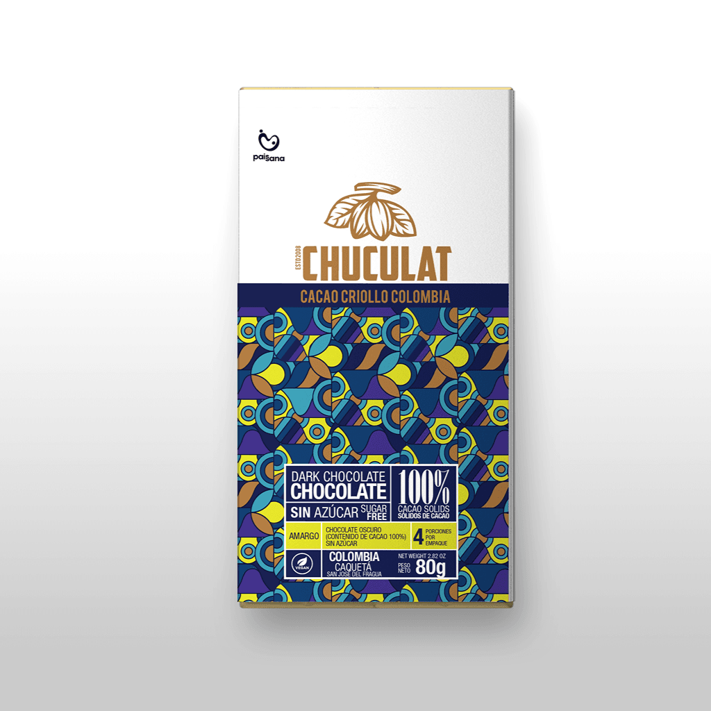 Tableta de Chocolate 100% Cacao – Origen Caquetá (80 g)
