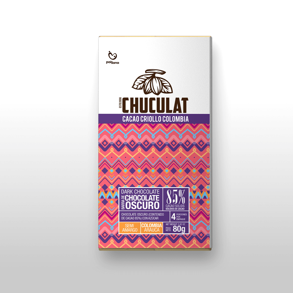 Tableta de Chocolate 85% Cacao – Origen Arauca (80 g)
