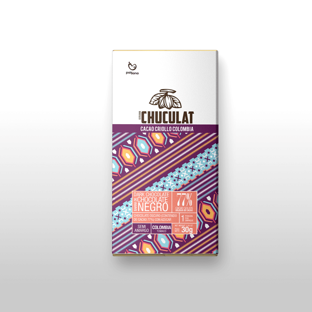 Tableta de Chocolate 77% Cacao – Origen Tumaco (30 g)