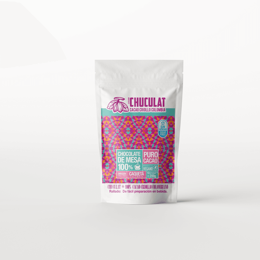Chocolate Oscuro 100% Puro Cacao – Origen Caquetá (200 g)