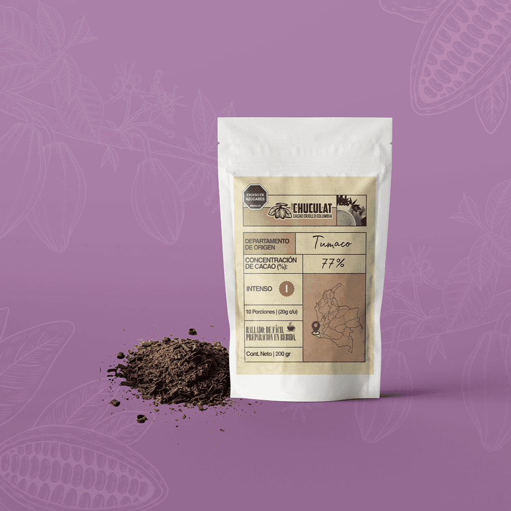 Chocolate de Mesa 77% Cacao Origen Tumaco x 200g