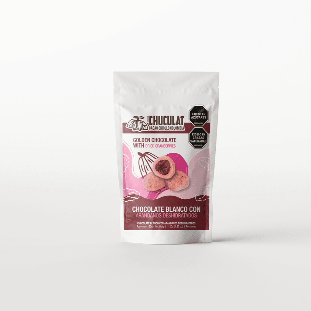 Grageas arándanos chocolate blanco con mora liofilizada 120grs