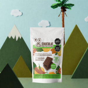 Mini barras de chocolate 70% con ají amazónico ahumado 120grs