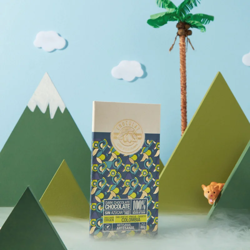 Tableta de Chocolate 100% Cacao – Origen Caquetá (80 g)