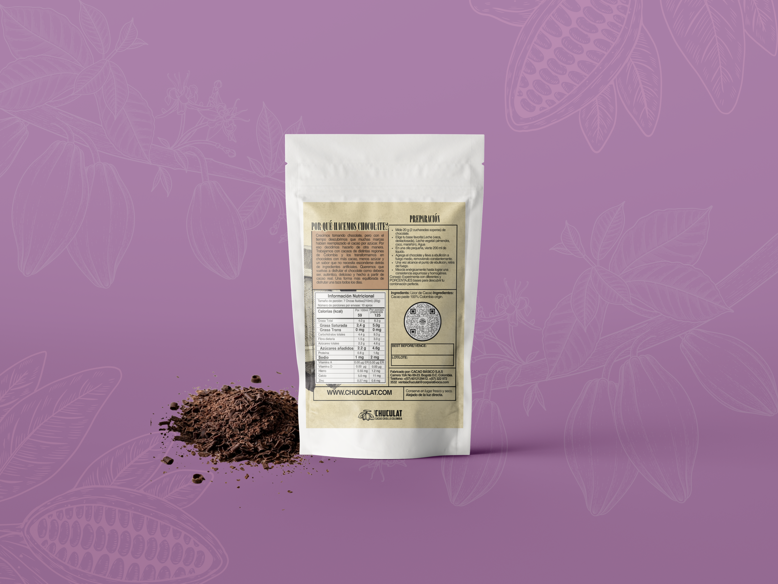 Chocolate de Mesa 77% Cacao Origen Tumaco x 200g - Imagen 2